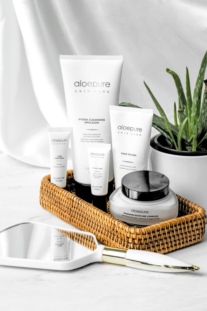 Aloette Aloepure products CtheLight + FacePol + Line Control + HydraClean Emulsion + Max Moisture