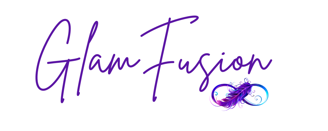 GlamFusion Logo with Eternity Symbol with feather